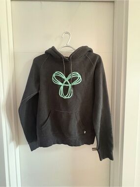 TNA Heather Charcoal Pullover with Light Mint Emblem